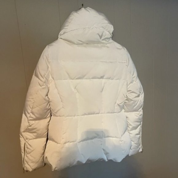 Zara Woman Ivory High Neck Down Winter Puffer Jacket size L - Picture 3 of 6
